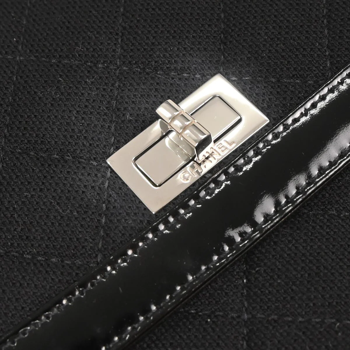 Chanel Black Canvas Mademoiselle Lock Shoulder Bag - Image 4