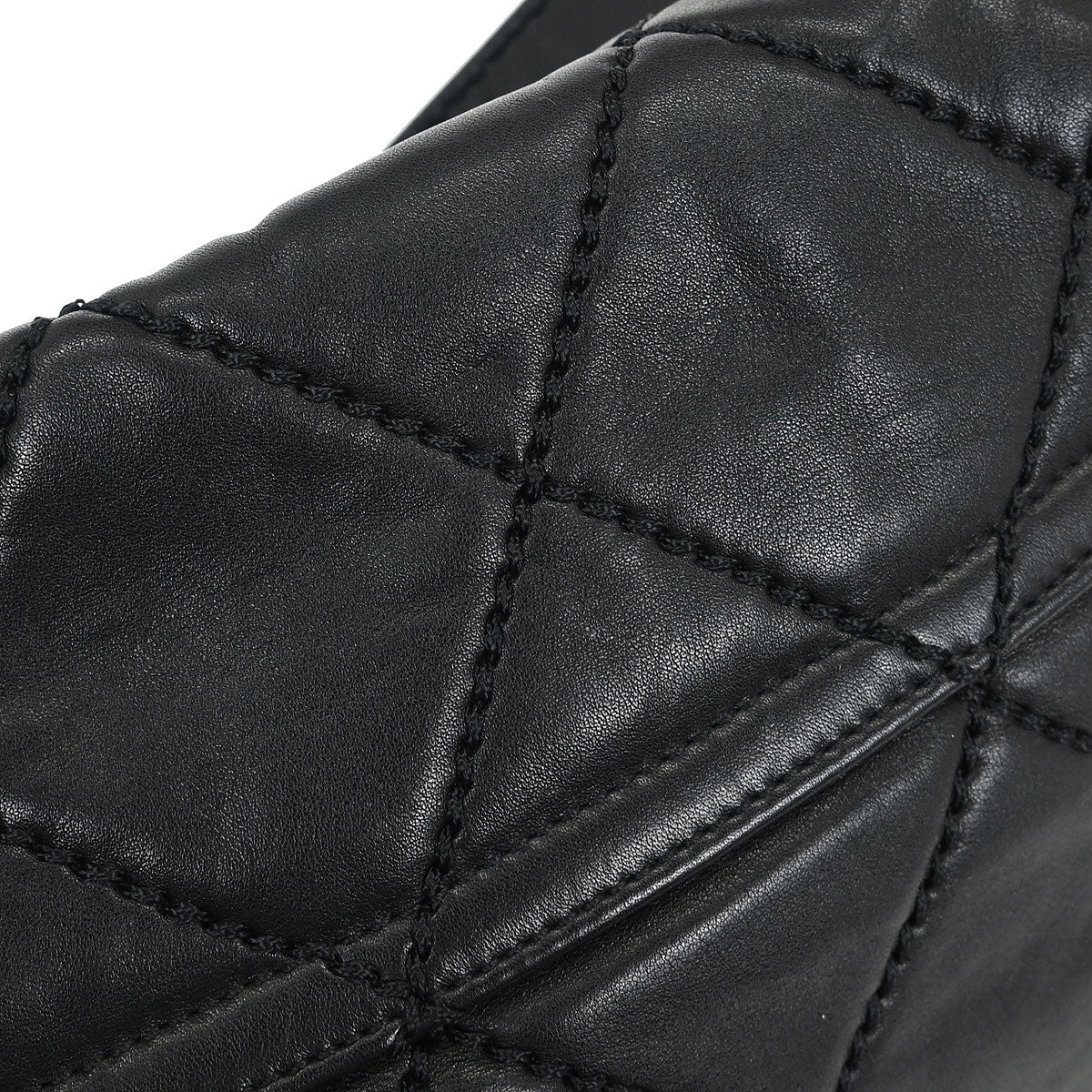 Chanel 2006-2008 Black Lambskin Wild Stitch Shoulder Bag - Image 5