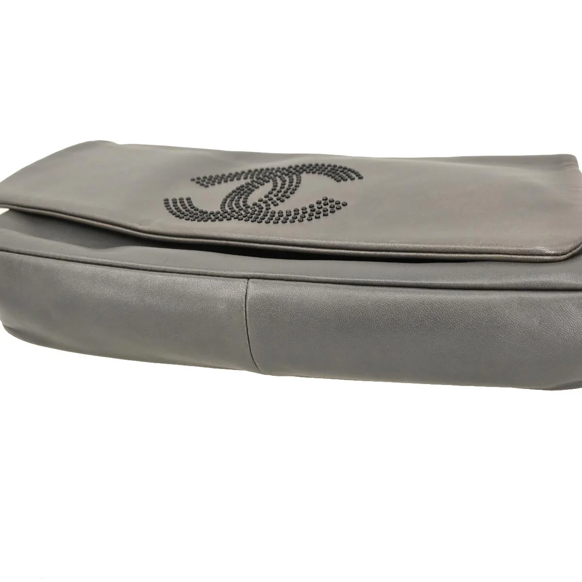 Chanel 2008-2009 Gray Lambskin Handbag - Image 3