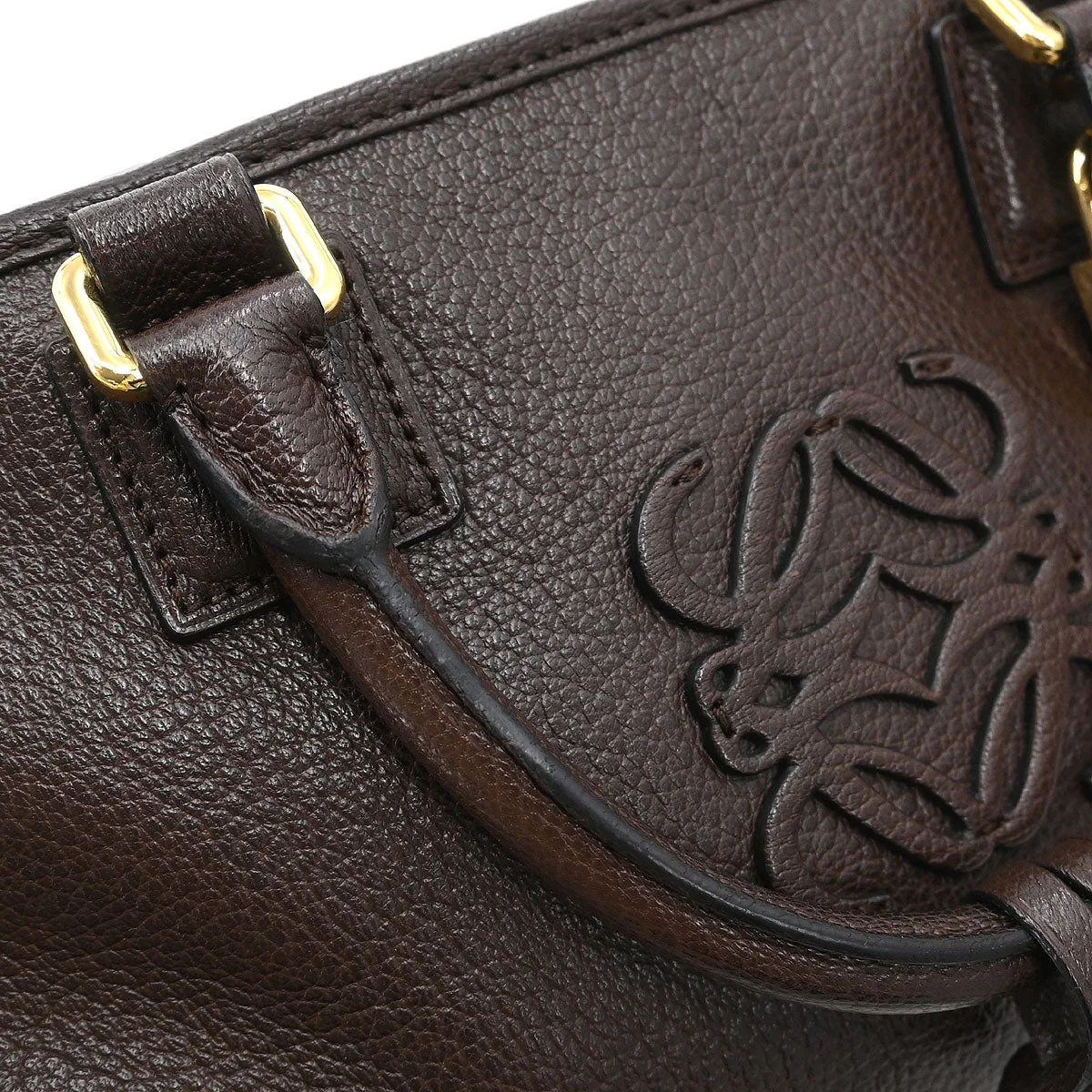 Loewe Brown Leather Amazona 28 Handbag - Image 5