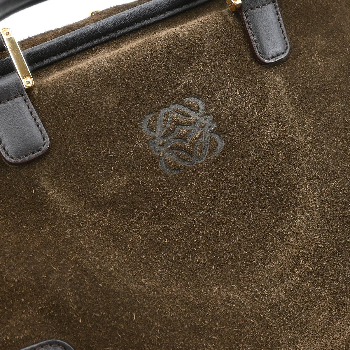 Loewe Brown Suede Amazona Handbag - Image 4