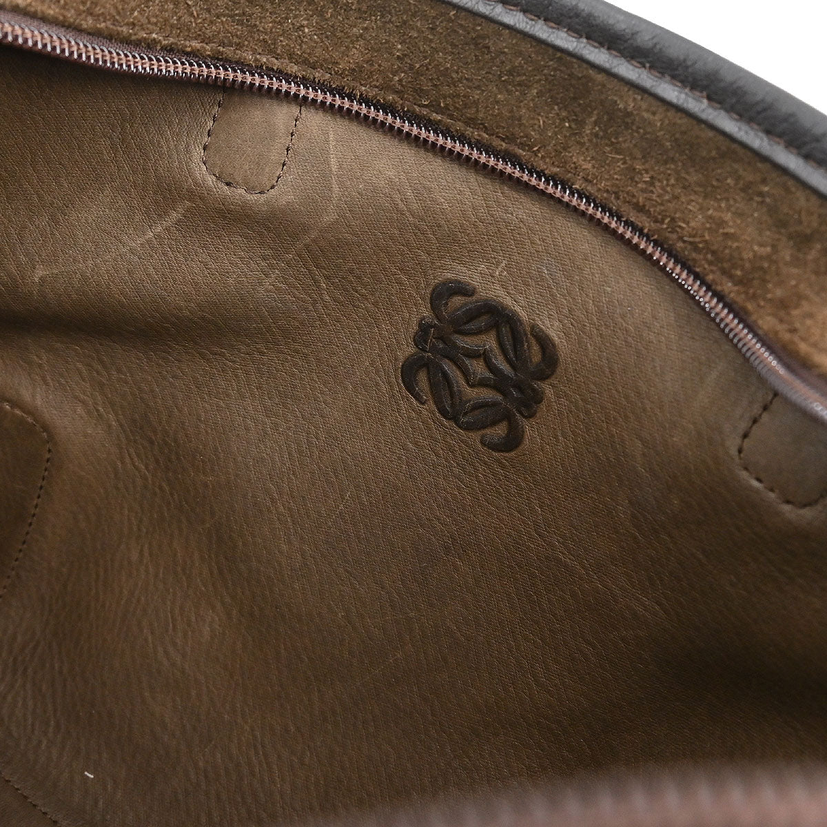 Loewe Brown Suede Amazona Handbag - Image 9