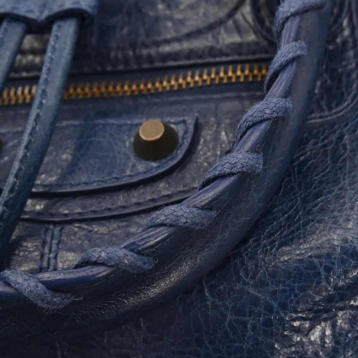 Balenciaga Blue Classic Mini Pompon 2way Shoulder Handbag - Image 4