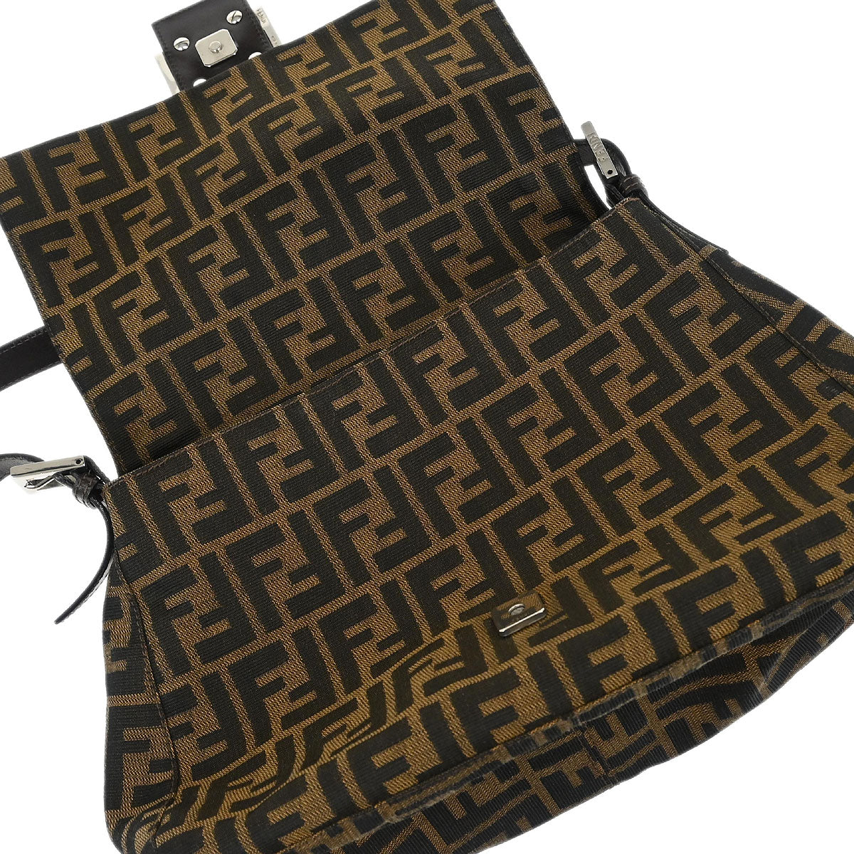 Fendi Brown Canvas Zucca Mamma Baguette Handbag - Image 7