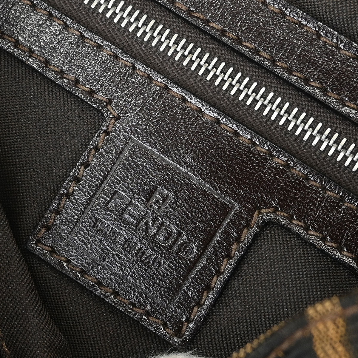 Fendi Brown Canvas Zucca Mamma Baguette Handbag - Image 9