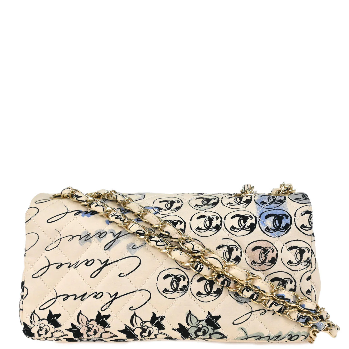 Chanel 2005-2006 White Canvas Shoulder Bag - Image 2