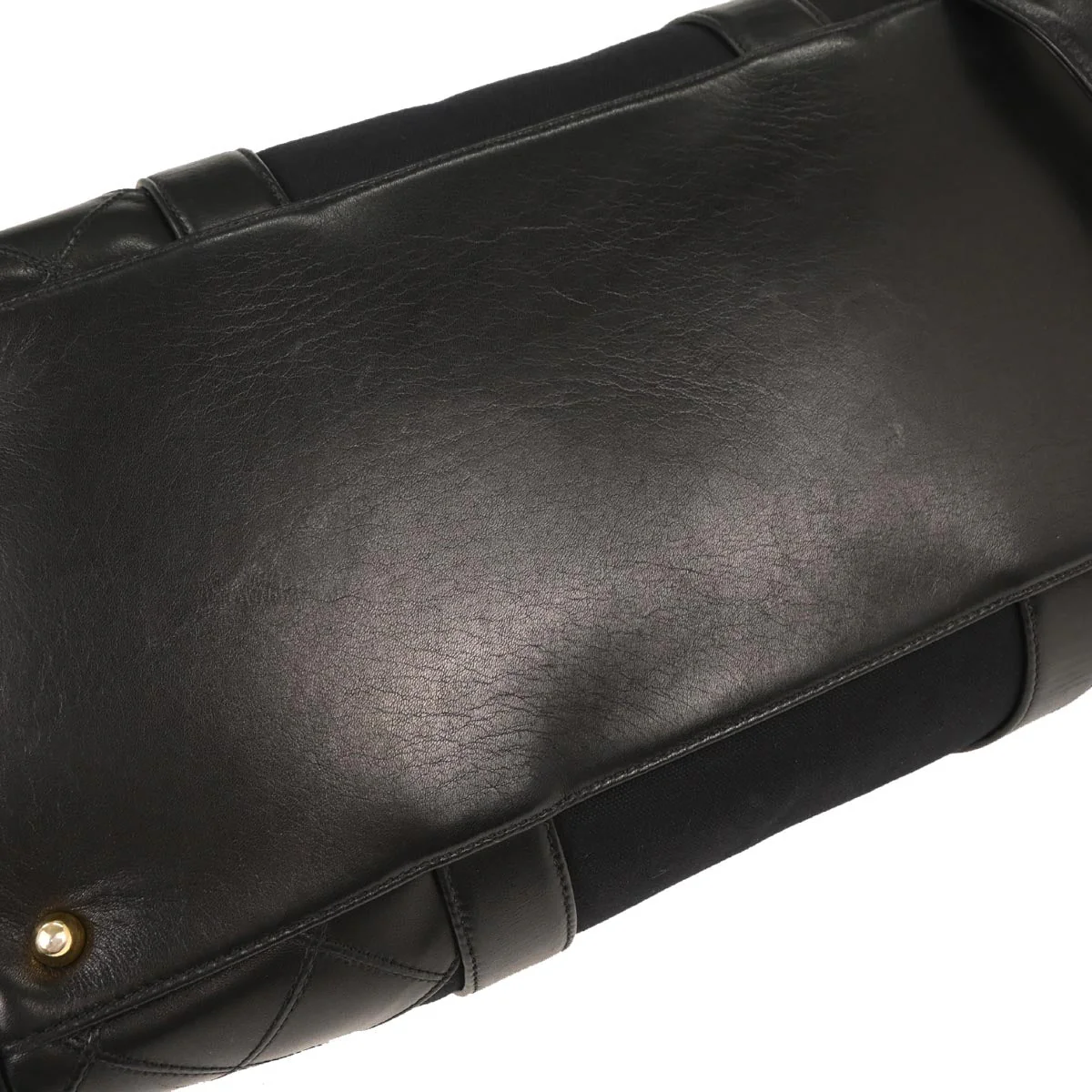 Chanel 1989-1991 Black Canvas Lambskin Bicolore 2way Shoulder Duffle Handbag - Image 5