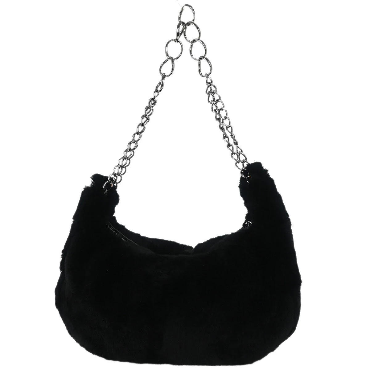 Chanel * 2001-2003 Black Lapin Fur Chain Hobo Handbag - Image 2