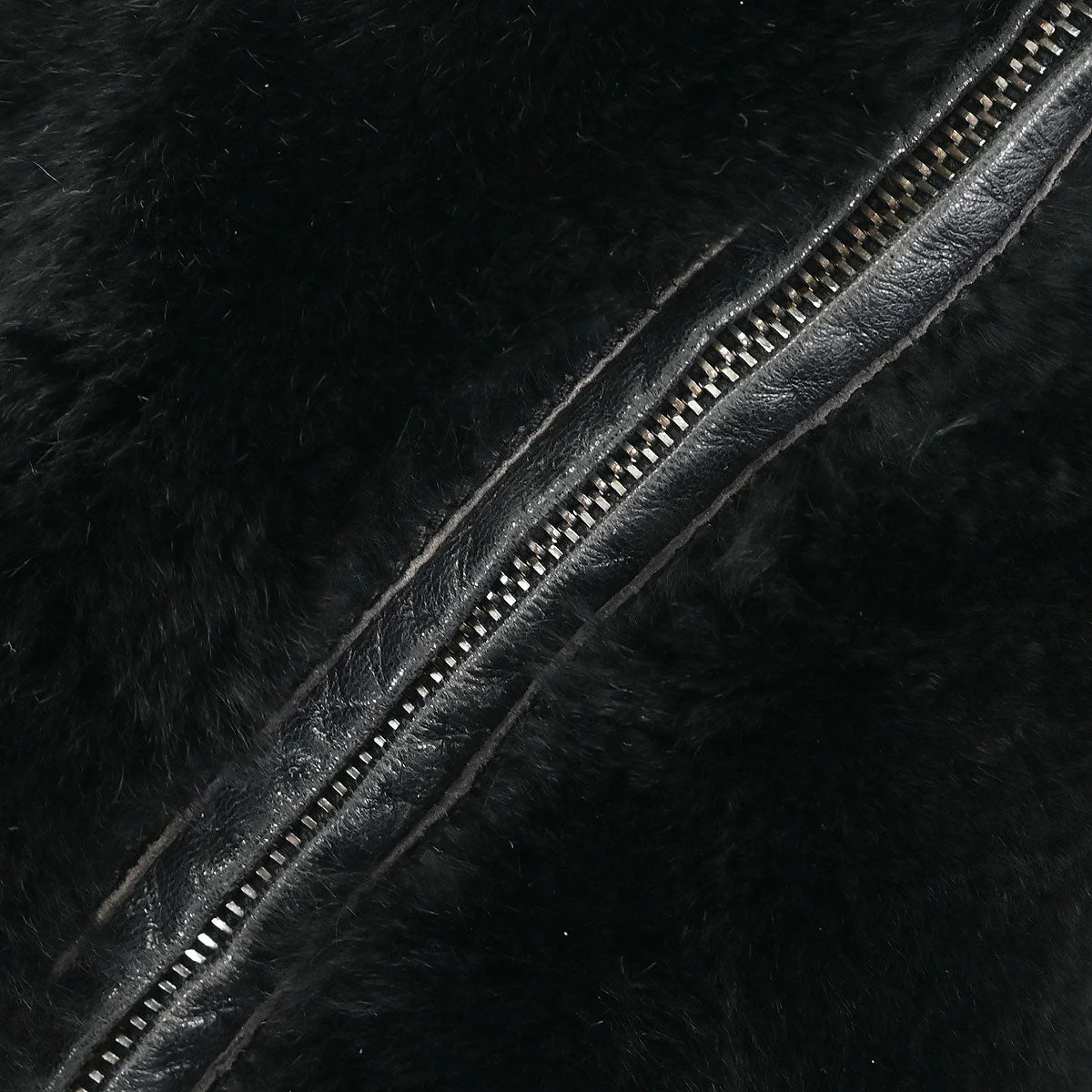 Chanel * 2001-2003 Black Lapin Fur Chain Hobo Handbag - Image 6