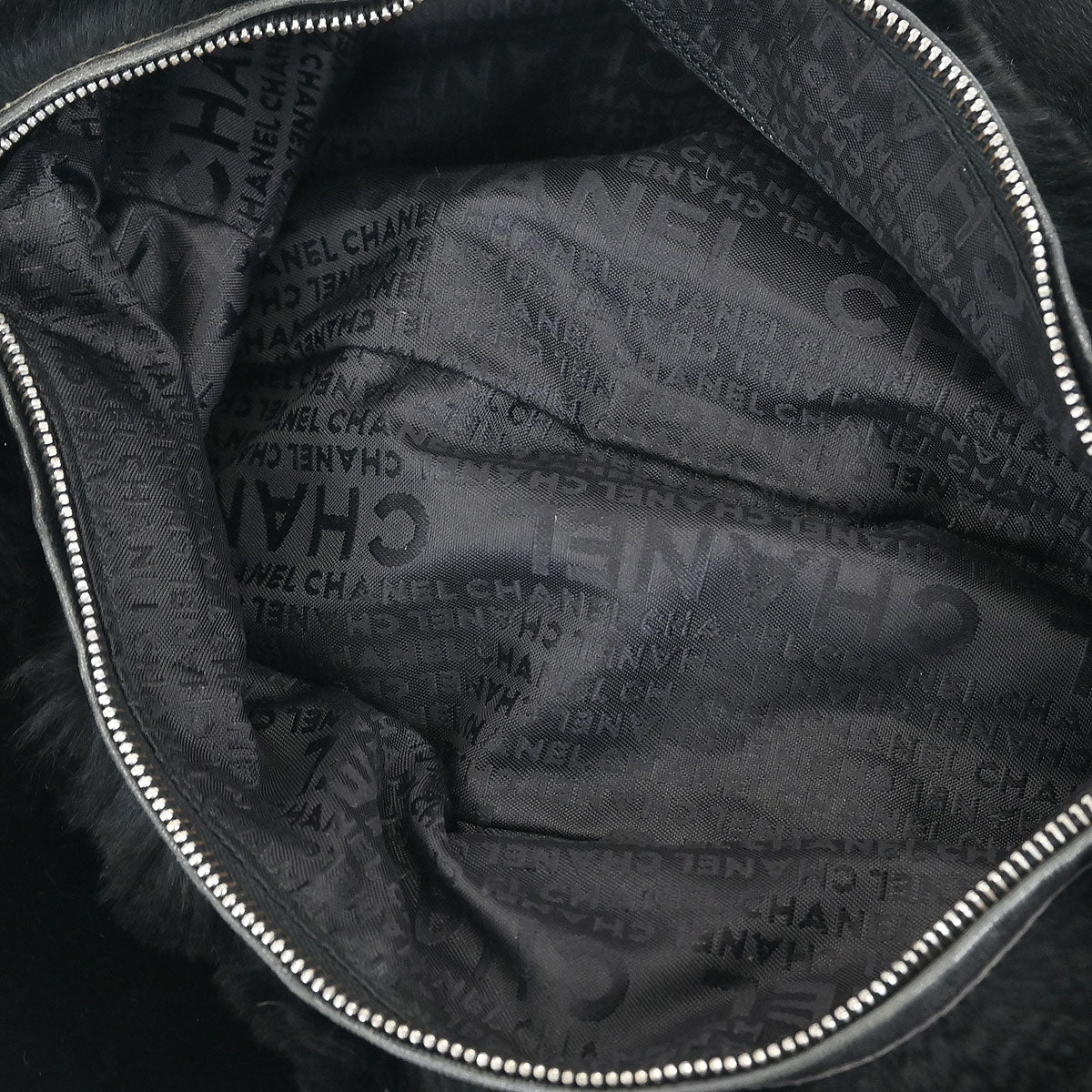 Chanel * 2001-2003 Black Lapin Fur Chain Hobo Handbag - Image 8