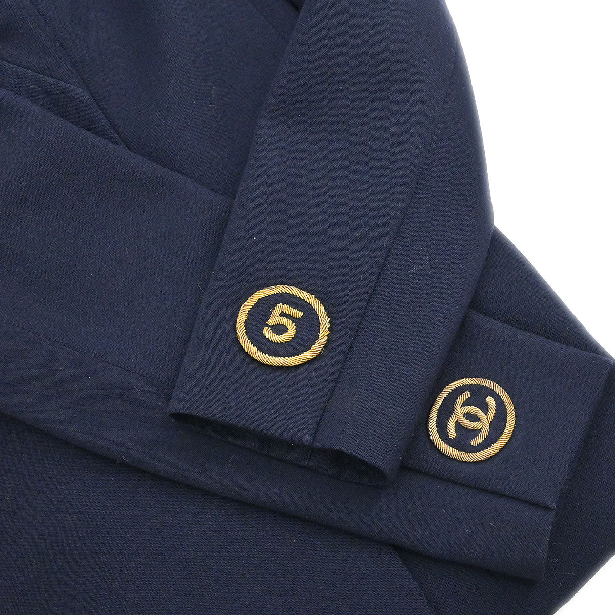 Chanel Setup Suit Jacket Skirt Navy 27 #36 - Image 5