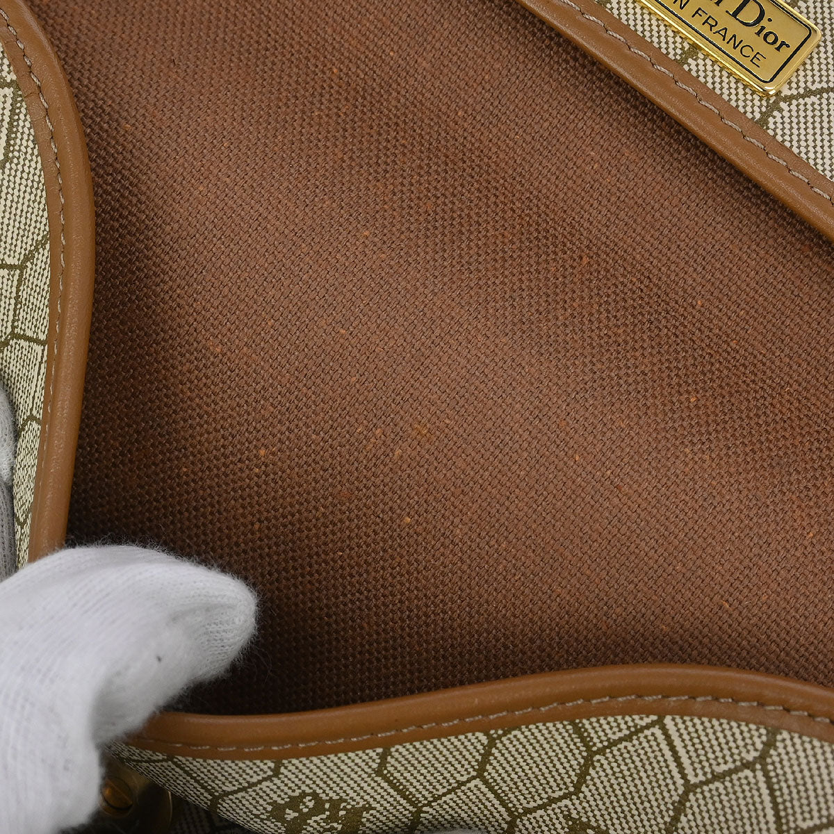 Christian Dior Beige PVC Honeycomb Shoulder Bag - Image 10