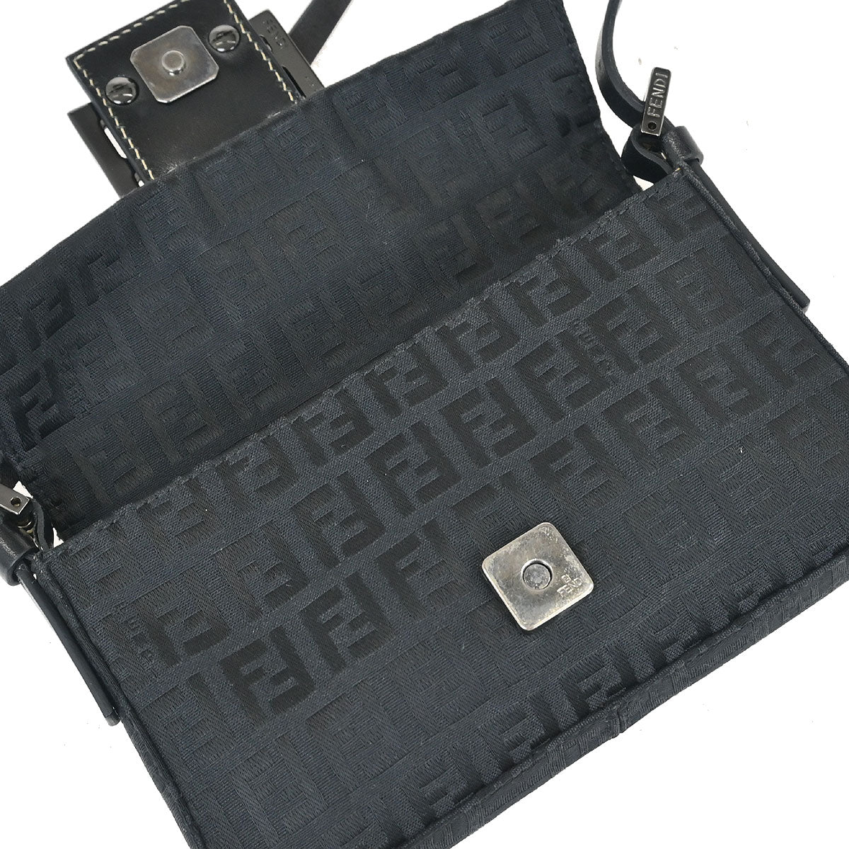 Fendi Black Zucchino Handbag - Image 7