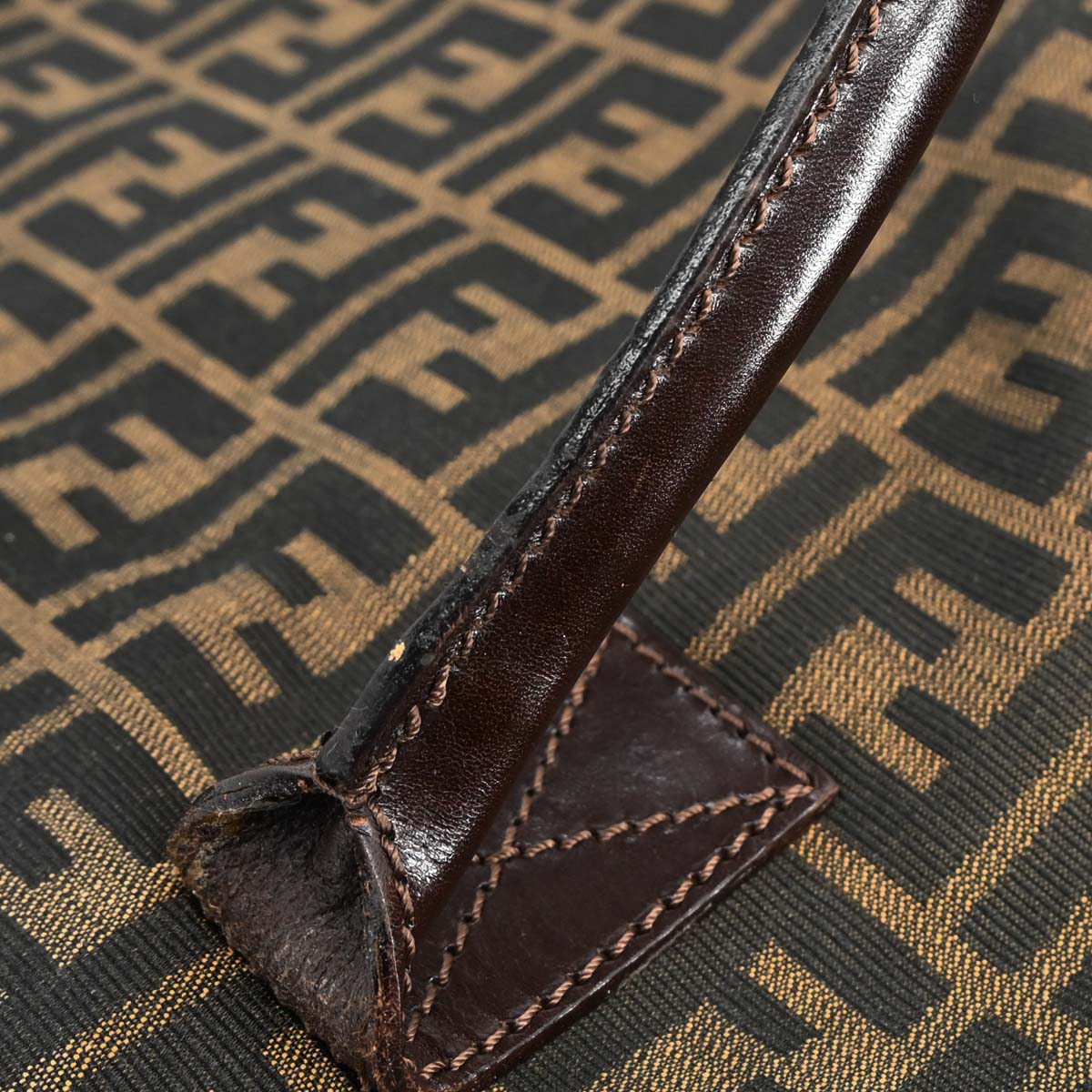 Fendi Brown Canvas Zucca Tote Bag - Image 7