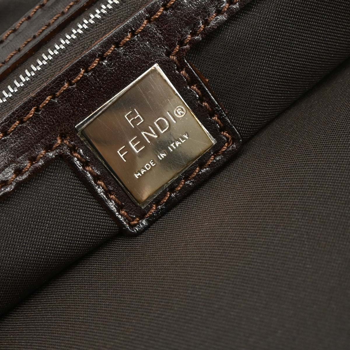 Fendi Brown Canvas Zucca Tote Bag - Image 9