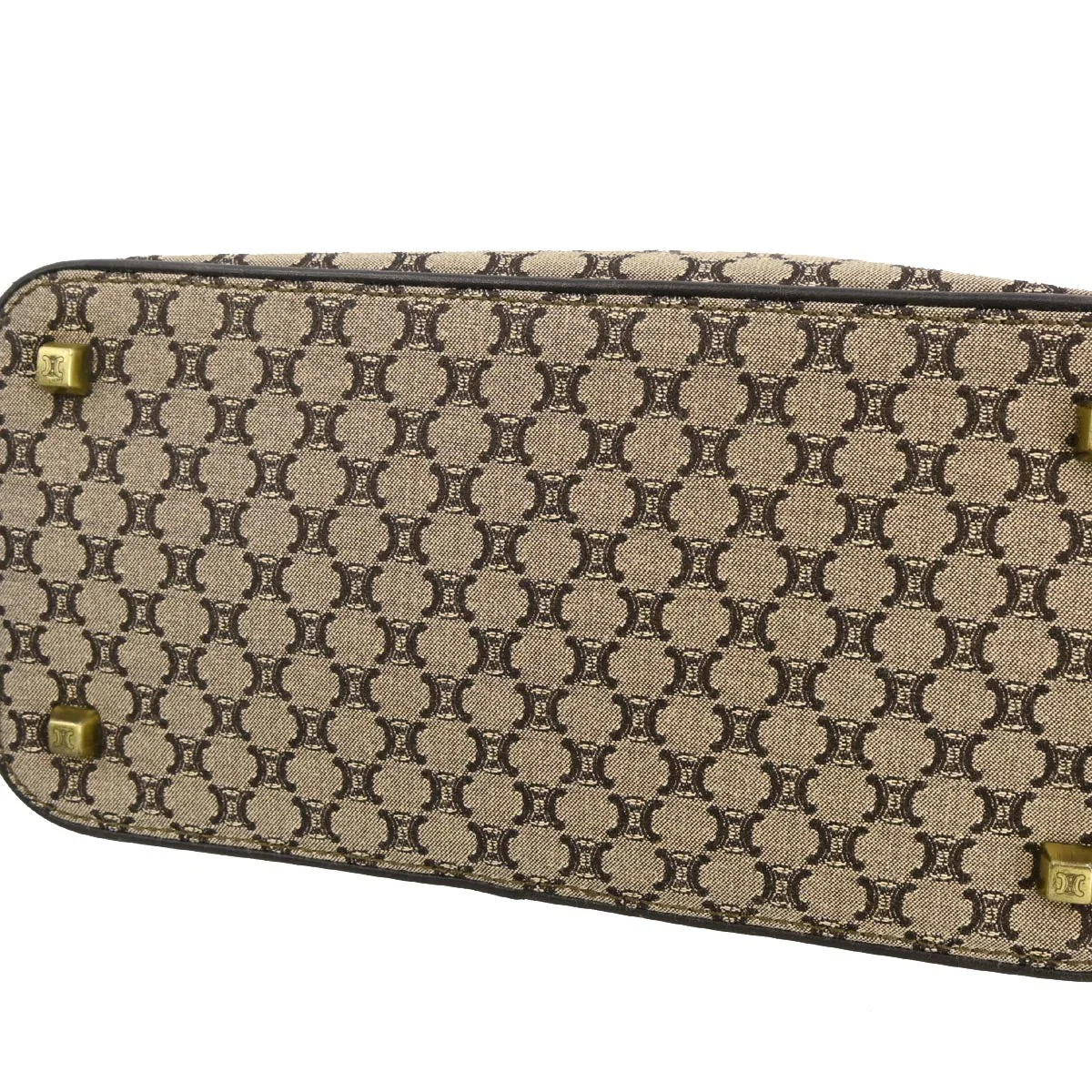Celine Brown Canvas Macadam Handbag - Image 3