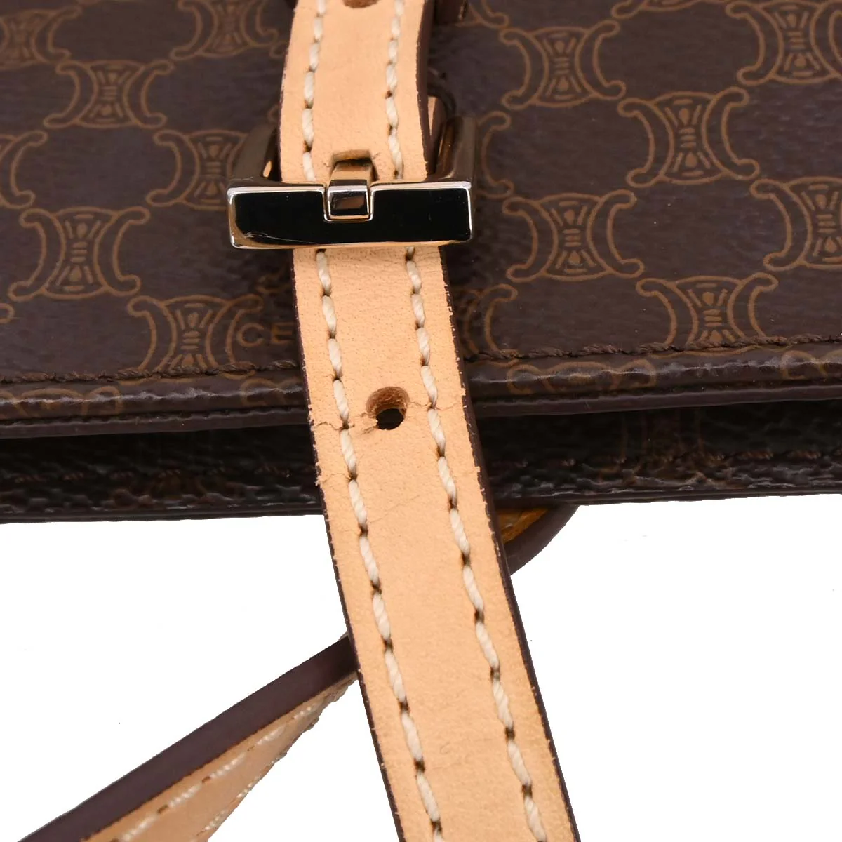 Celine * Brown Macadam Tote Handbag - Image 3