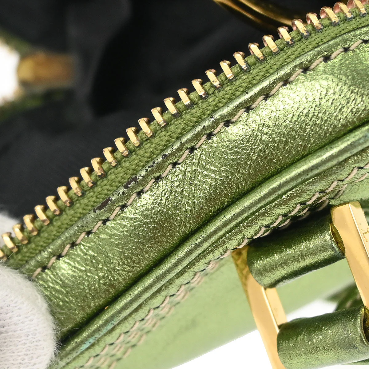 Loewe * Metallic Green Amazona Nano Handbag Pochette - Image 8