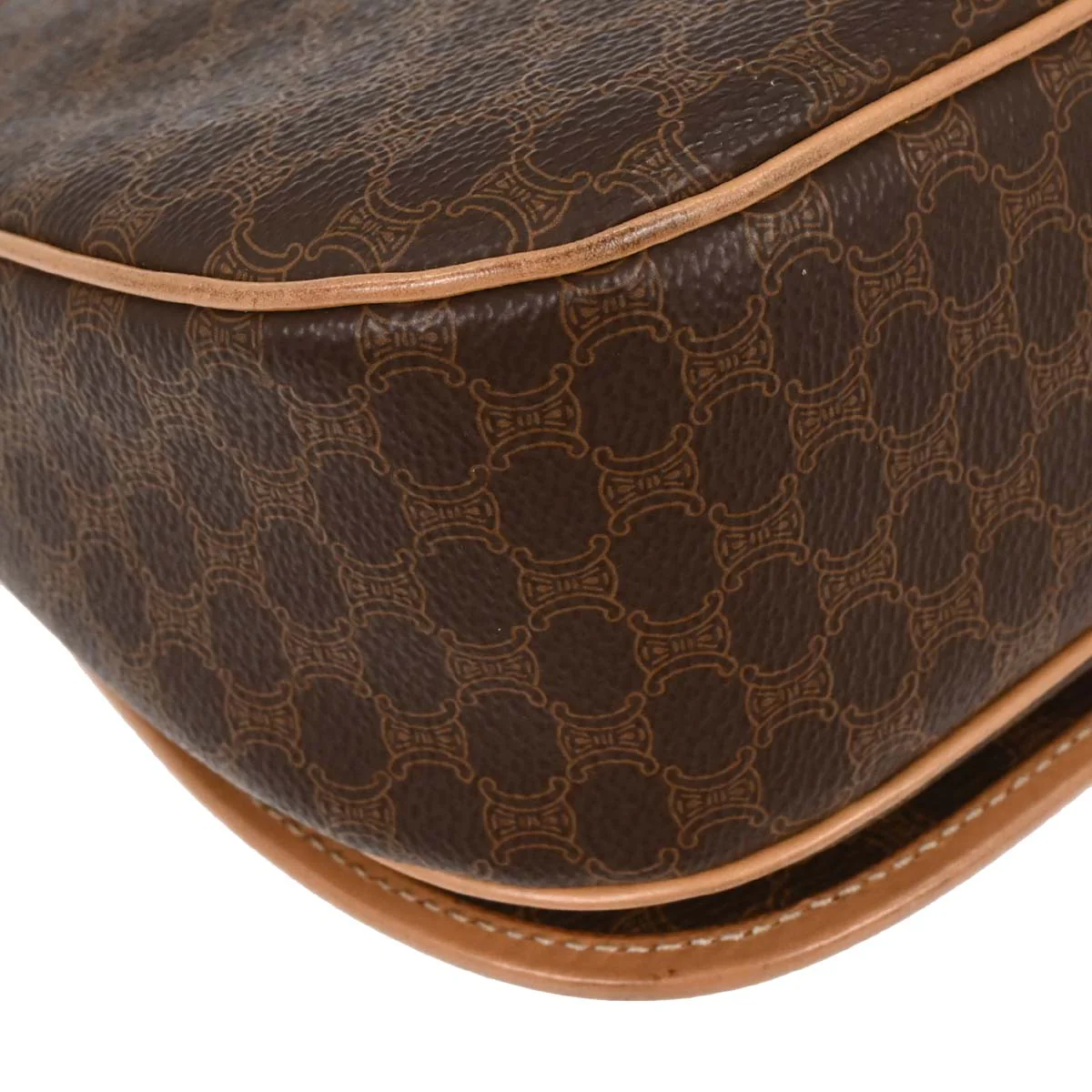 Celine Brown PVC Macadam Shoulder Bag - Image 4