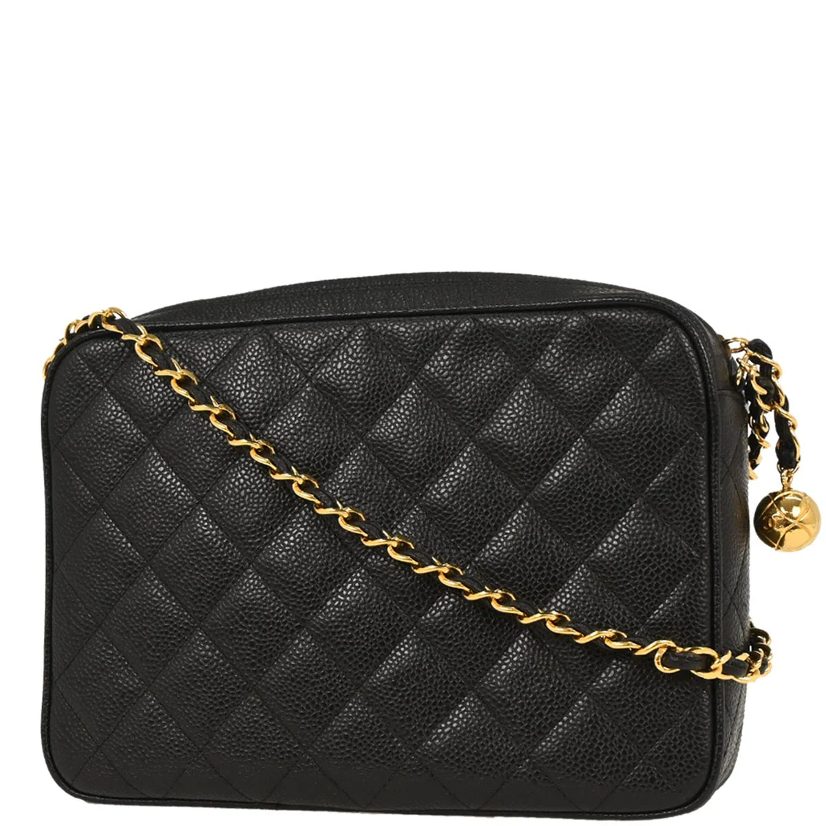 Chanel 1991-1994 Black Caviar Camera Bag Small - Image 2