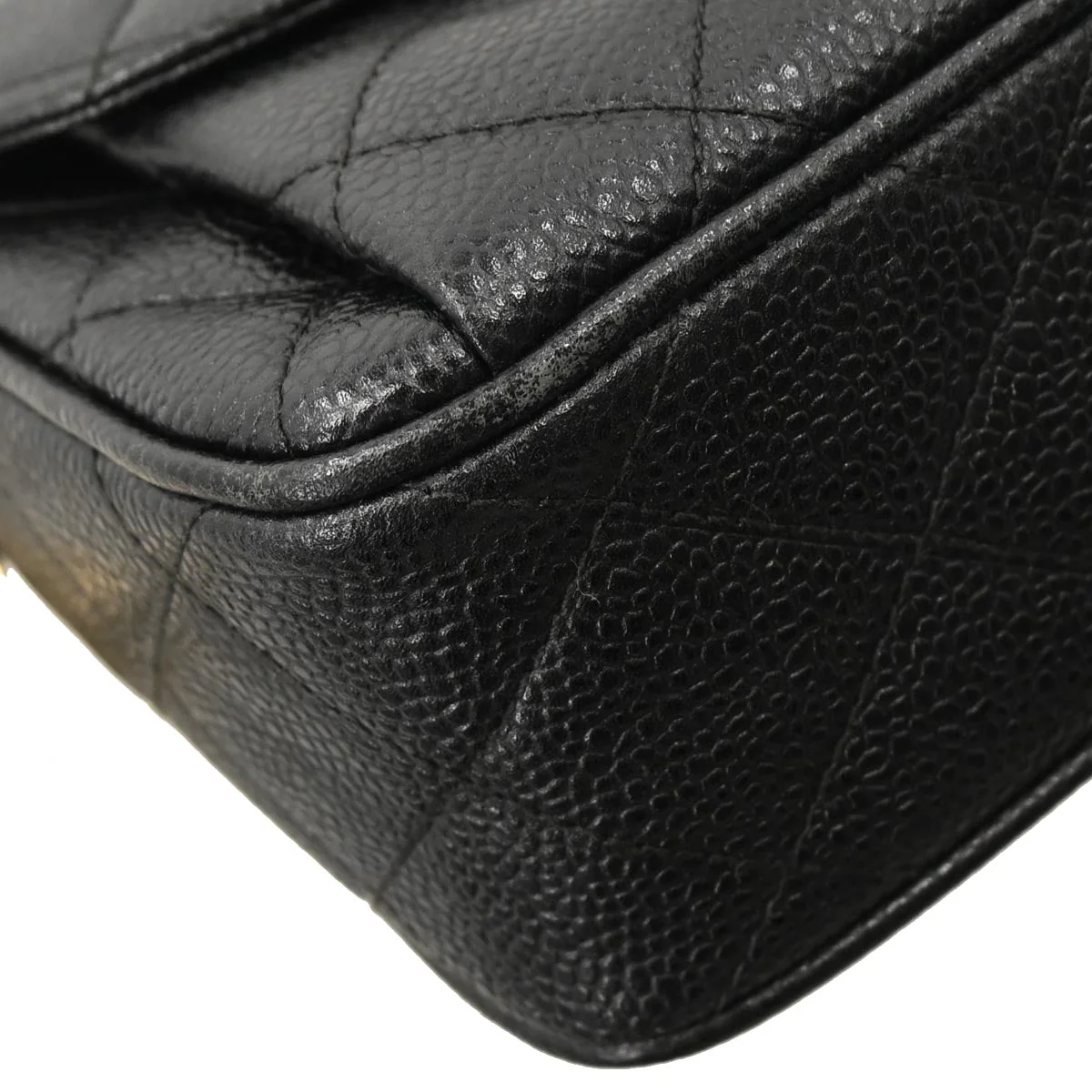 Chanel 1991-1994 Black Caviar Camera Bag Small - Image 3