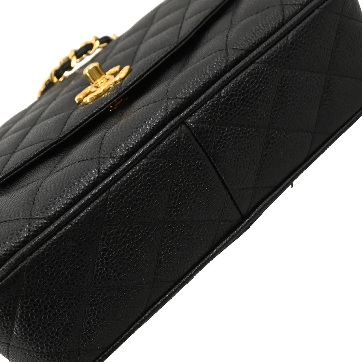 Chanel 1991-1994 Black Caviar Camera Bag Small - Image 4