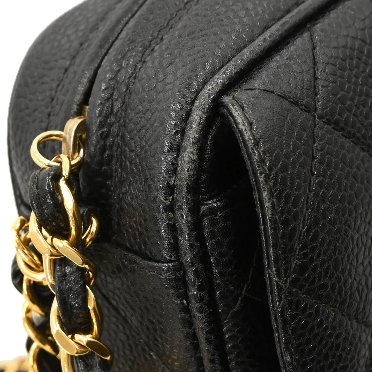 Chanel 1991-1994 Black Caviar Camera Bag Small - Image 7