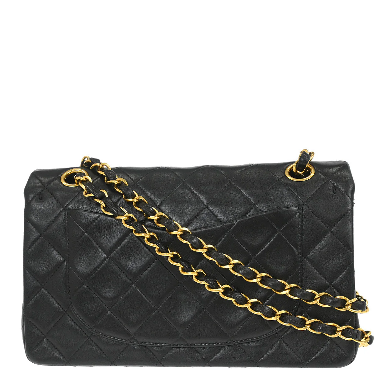 Chanel 1994-1996 Black Lambskin Small Classic Double Flap Shoulder Bag - Image 2