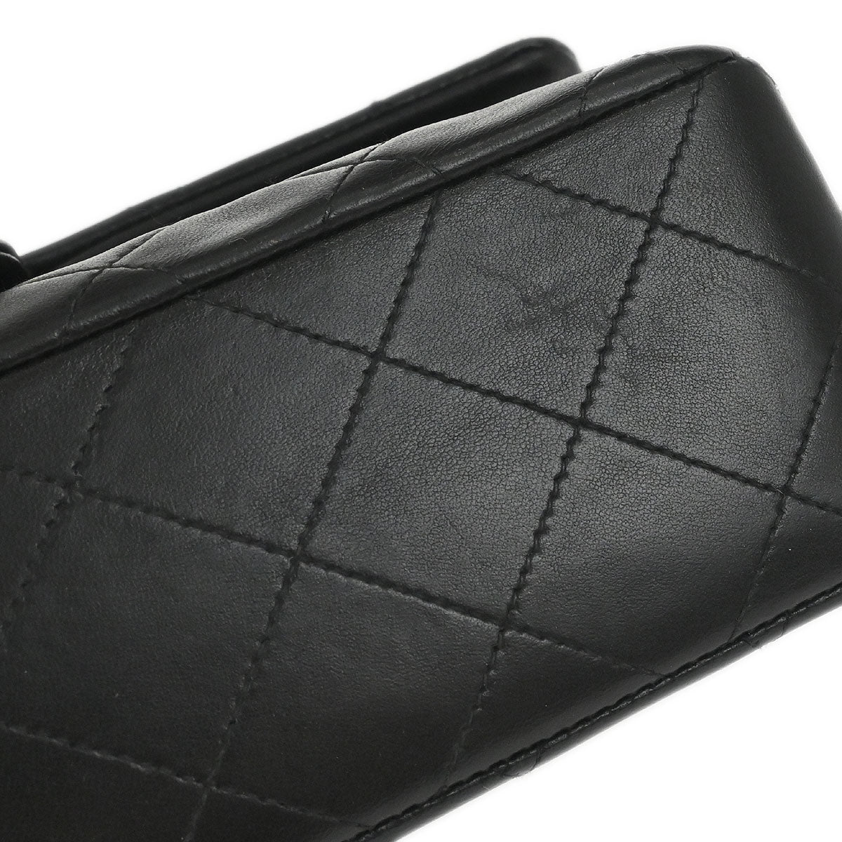 Chanel 1994-1996 Black Lambskin Small Classic Double Flap Shoulder Bag - Image 3