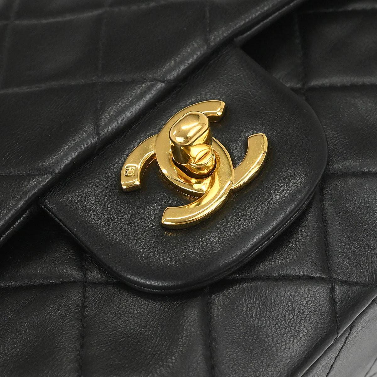 Chanel 1994-1996 Black Lambskin Small Classic Double Flap Shoulder Bag - Image 4