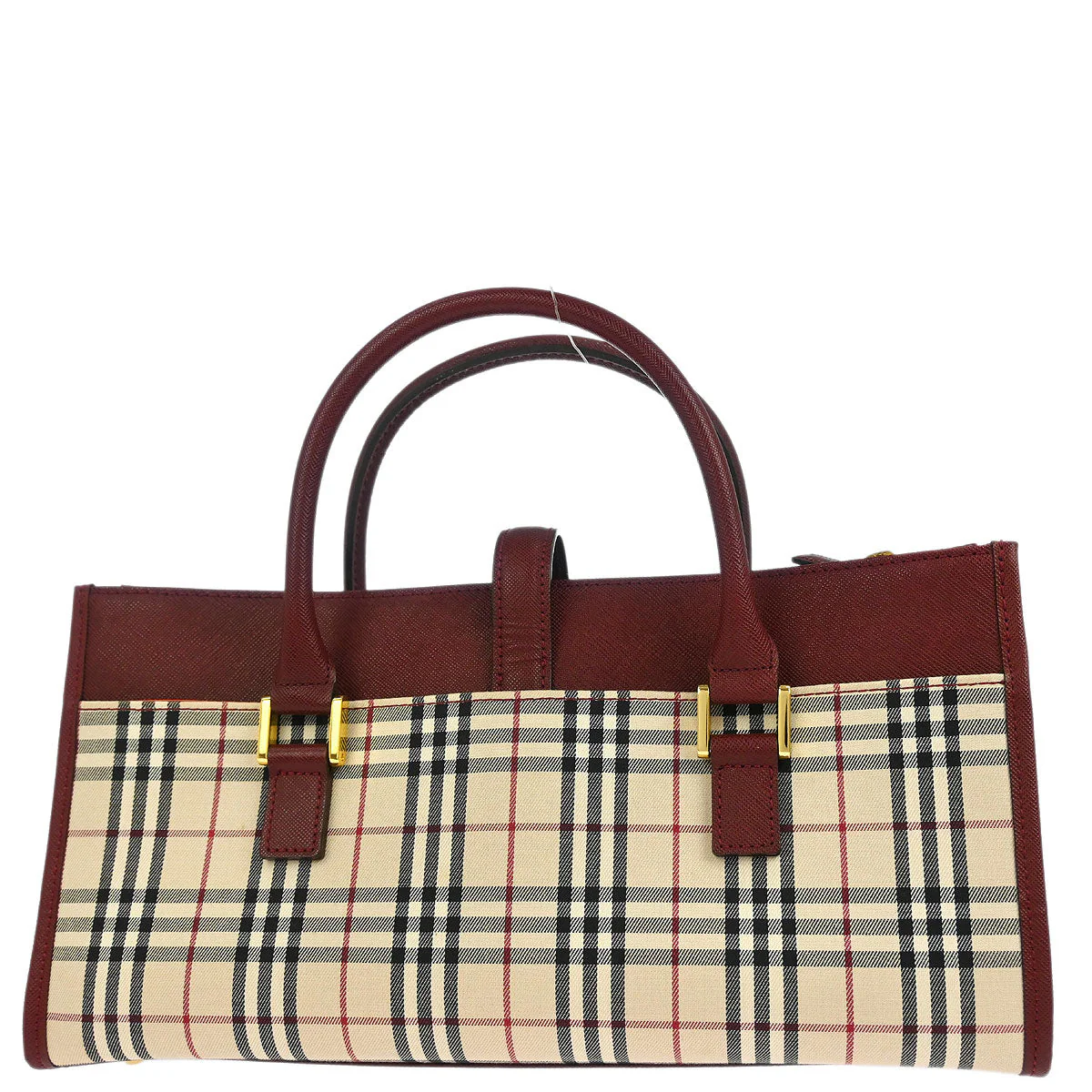 Burberry Beige Canvas Burberry Check Handbag - Image 2
