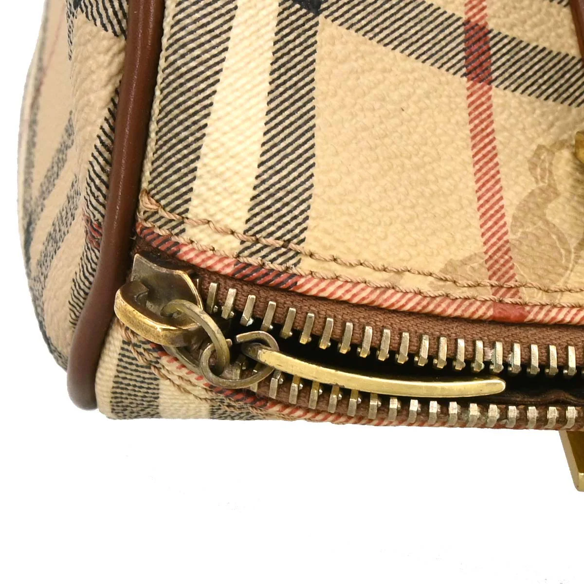 Burberry Beige Brown House Check Duffle Handbag - Image 6