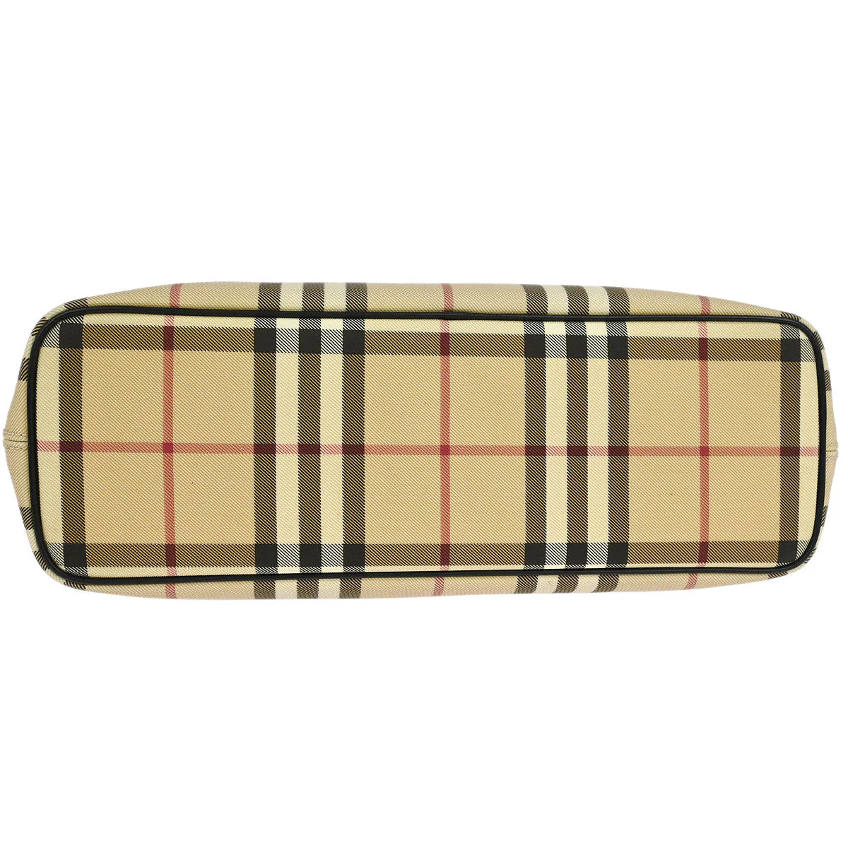 Burberry Beige PVC Burberry Check Tote Handbag - Image 3