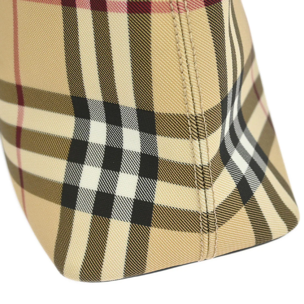 Burberry Beige PVC Burberry Check Tote Handbag - Image 6