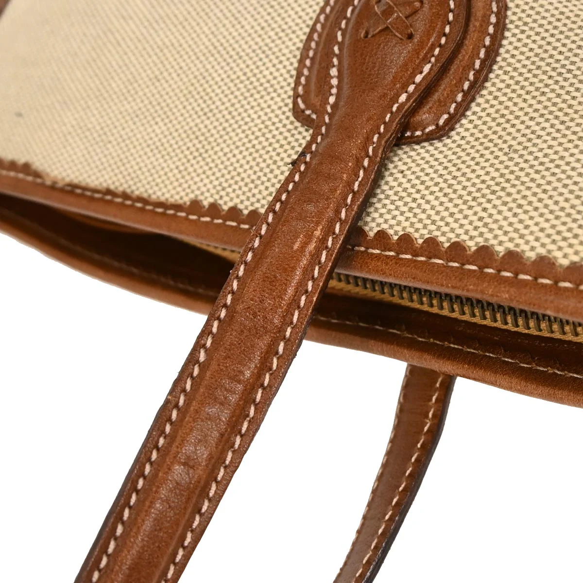 Loewe Beige Canvas Tote Shoulder Bag - Image 6