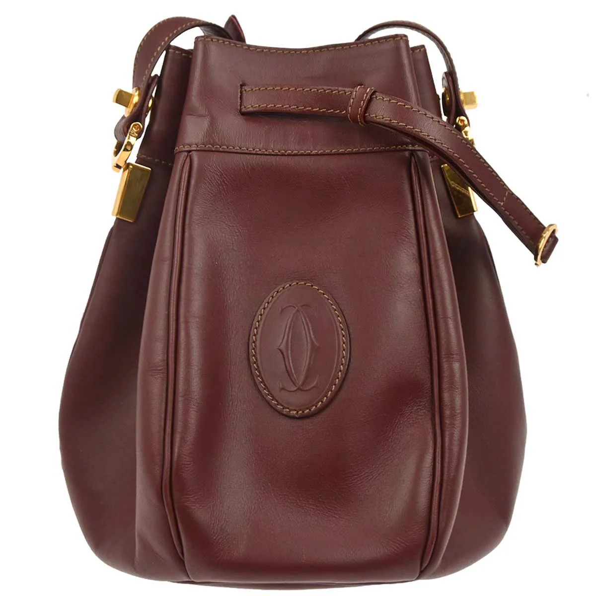 Cartier Bordeaux Leather Must de Cartier Shoulder Bag