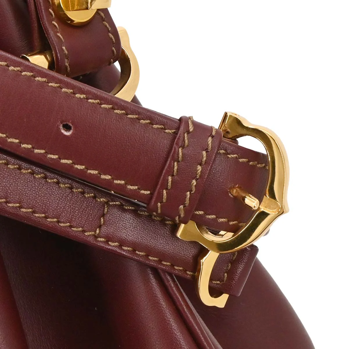 Cartier Bordeaux Leather Must de Cartier Shoulder Bag - Image 3