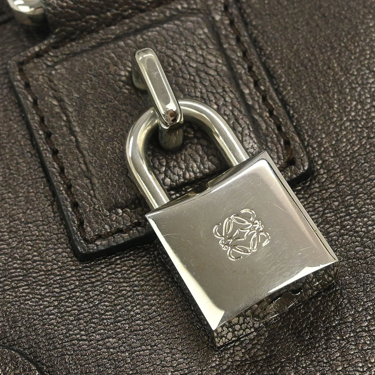 Loewe Metallic Brown Leather Amazona 28 Handbag - Image 4