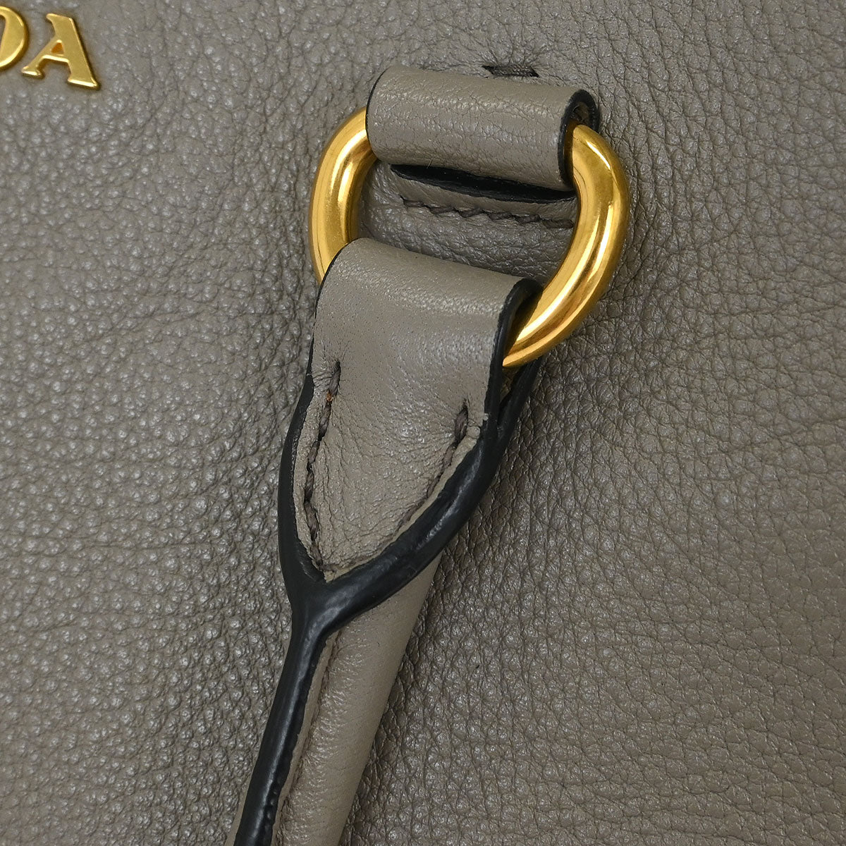 Prada Gray Leather 2way Shoulder Tote Handbag - Image 6