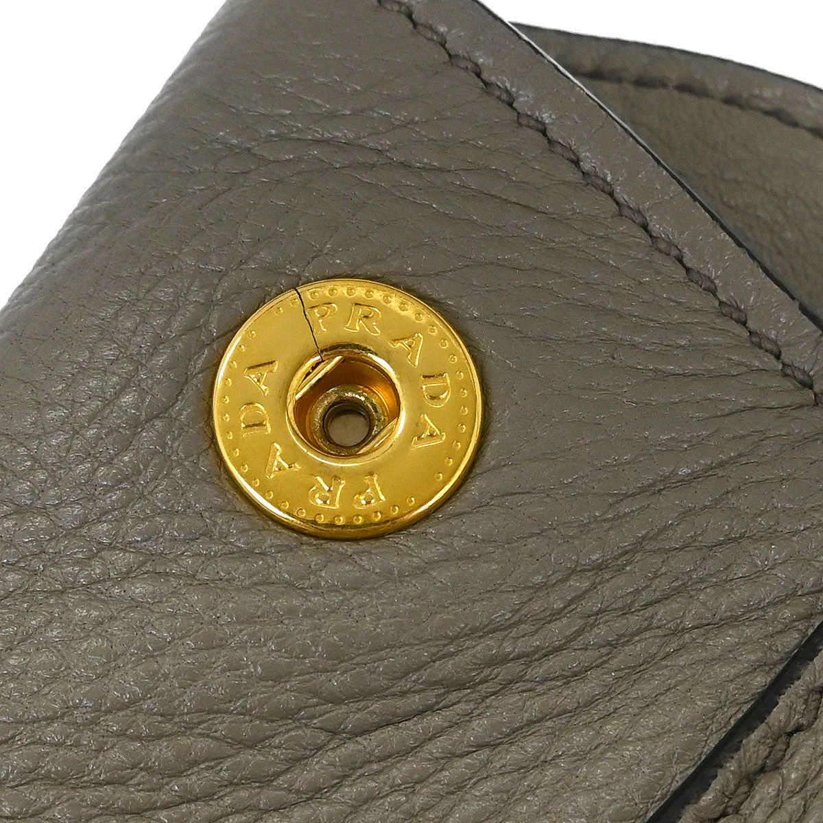 Prada Gray Leather 2way Shoulder Tote Handbag - Image 7