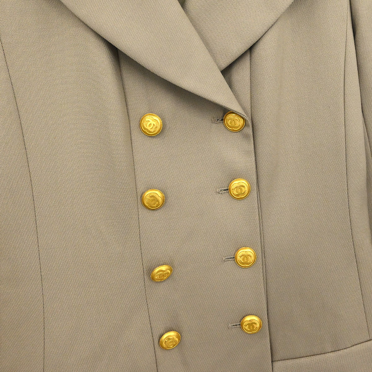 Chanel 1996 Double Breasted Jacket Beige #36 - Image 4