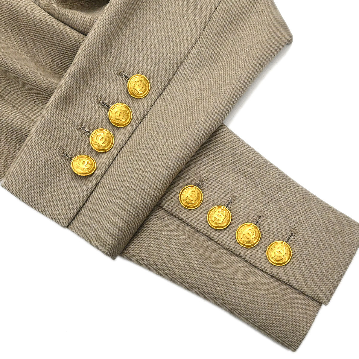Chanel 1996 Double Breasted Jacket Beige #36 - Image 7