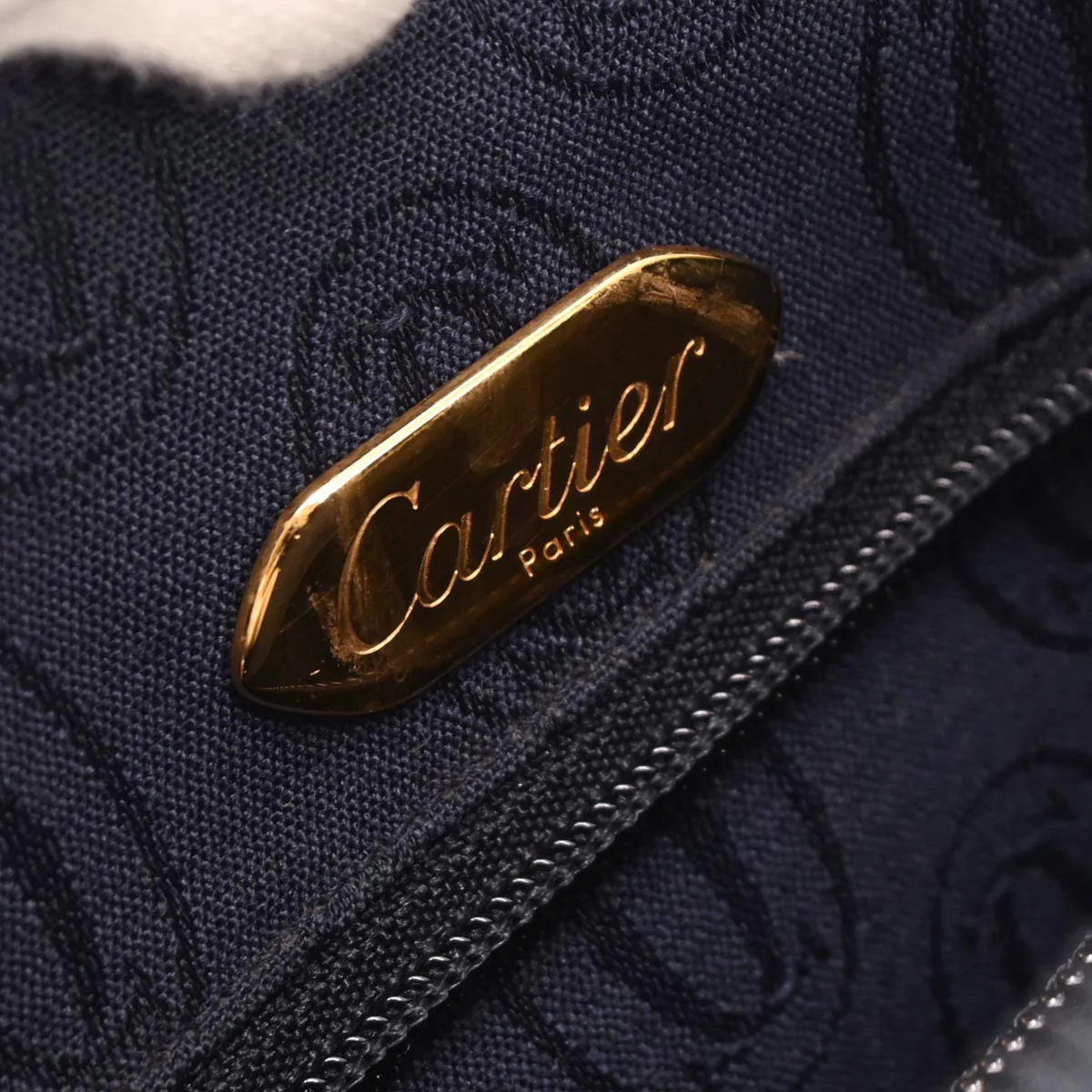 Cartier Navy Leather Sapphire Shoulder Bag - Image 10