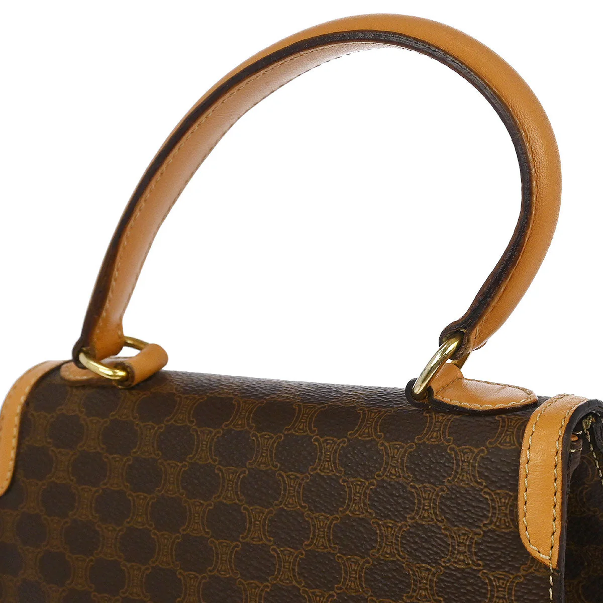 Celine Brown Macadam 2way Shoulder Handbag - Image 6