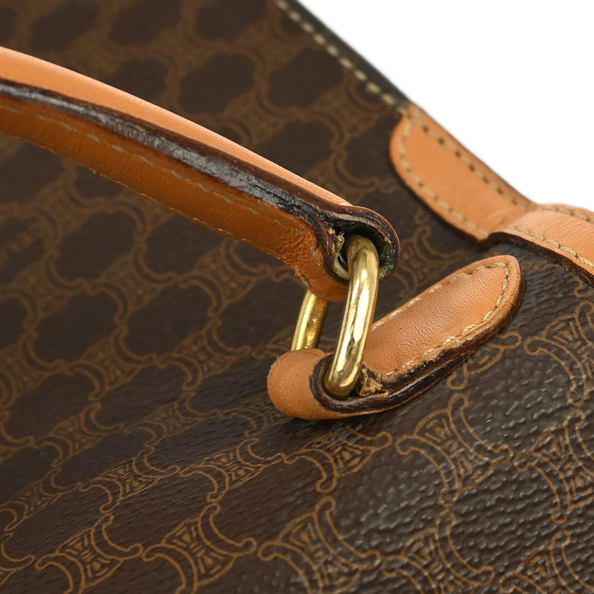 Celine Brown Macadam 2way Shoulder Handbag - Image 7