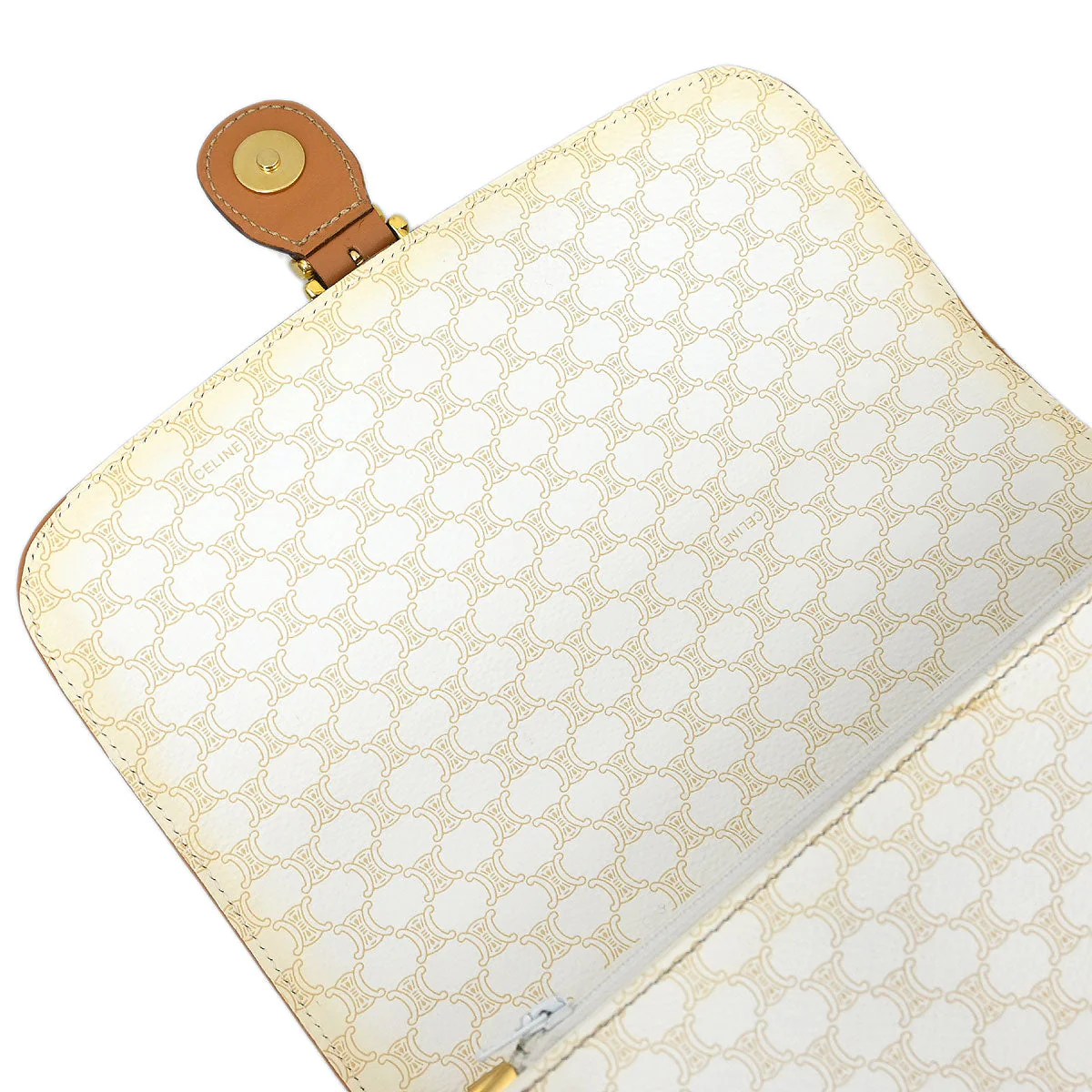 Celine White PVC Macadam Shoulder Bag - Image 10