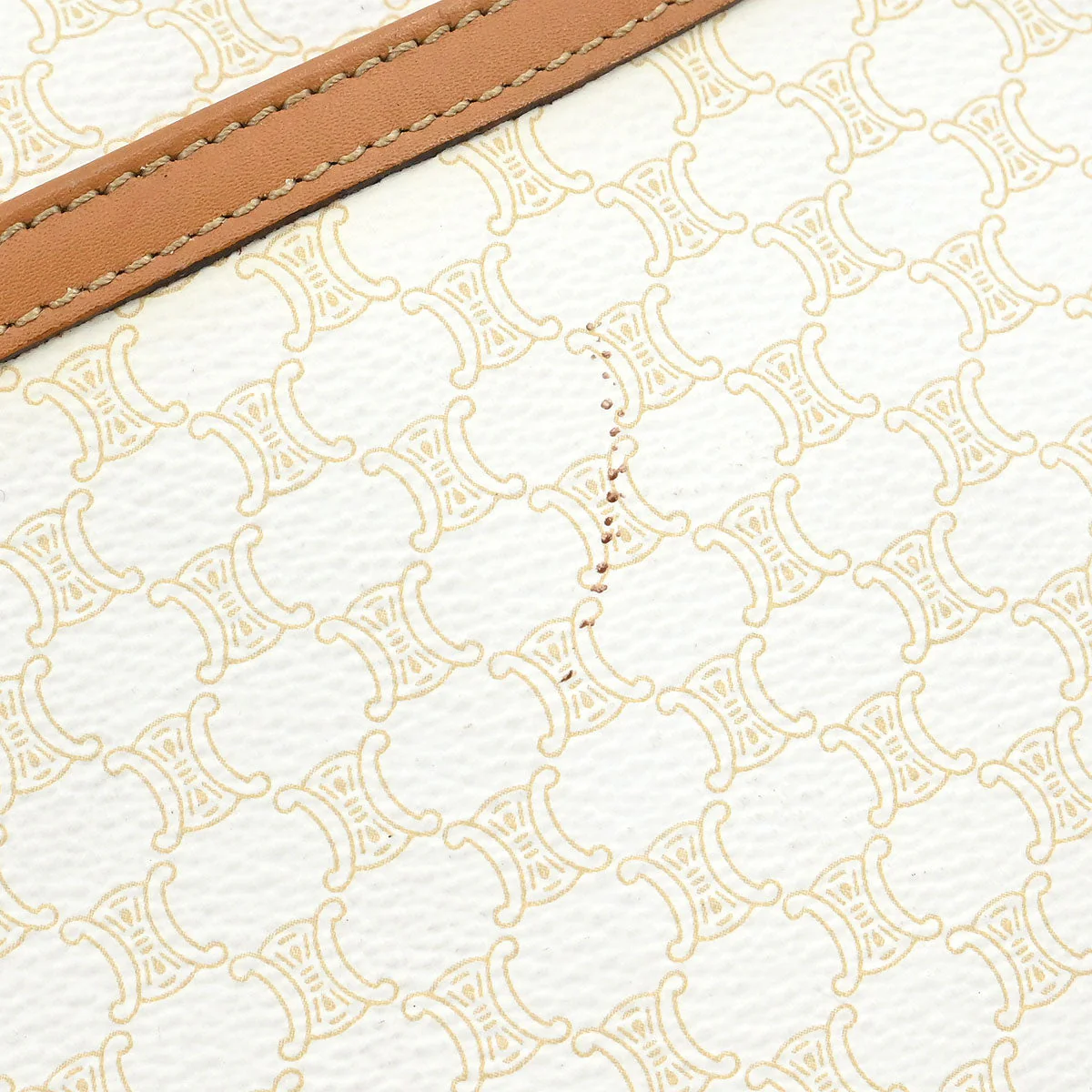 Celine White PVC Macadam Shoulder Bag - Image 5