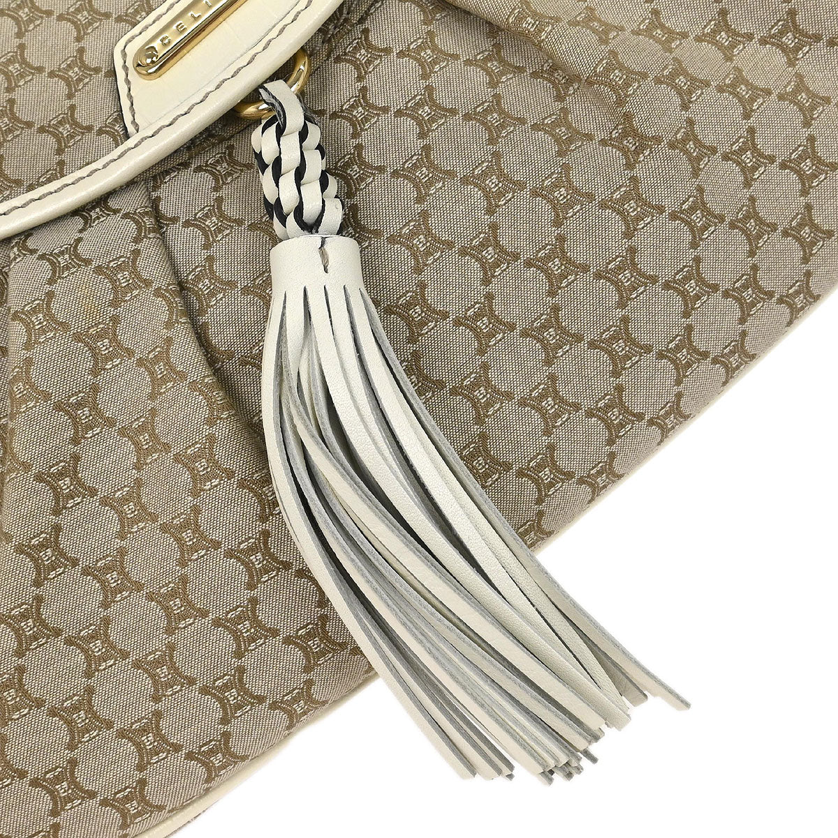 Celine * Beige Macadam Shoulder Bag - Image 4