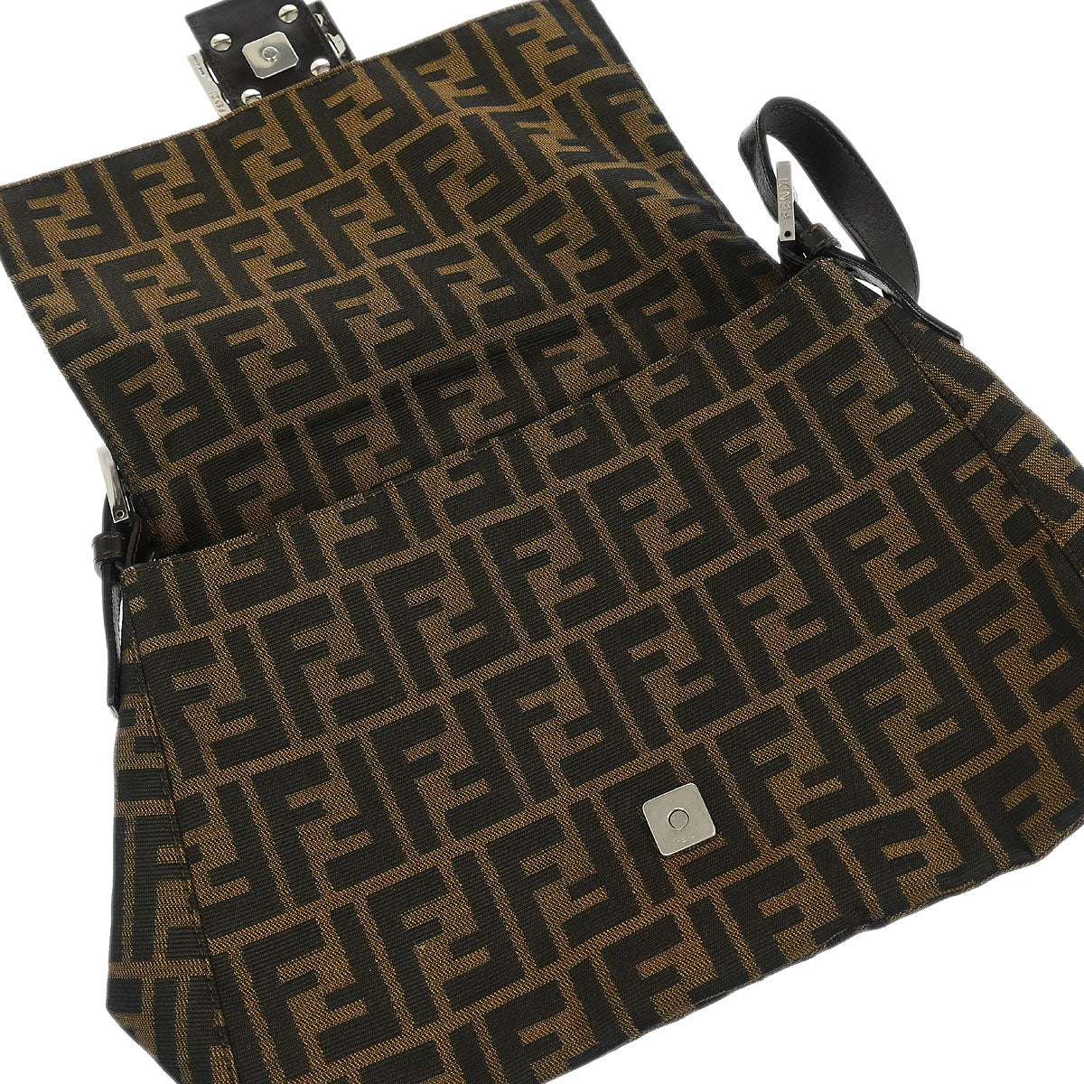 Fendi Brown Canvas Zucca Mamma Baguette Handbag - Image 7