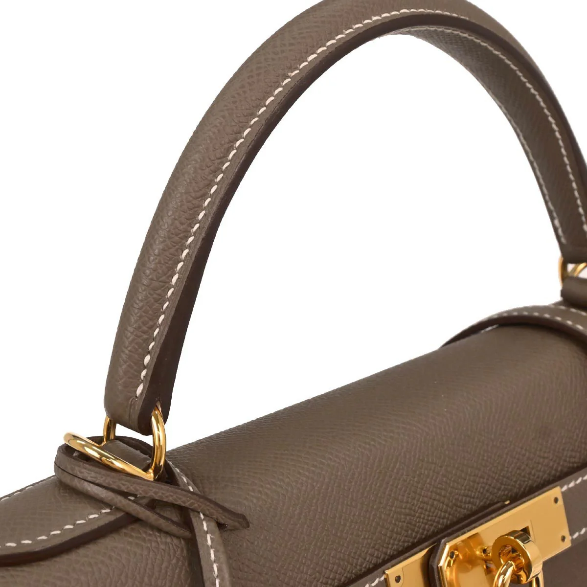 Hermes Etoupe Gray Epsom Kelly 32 Sellier 2way Shoulder Handbag - Image 4